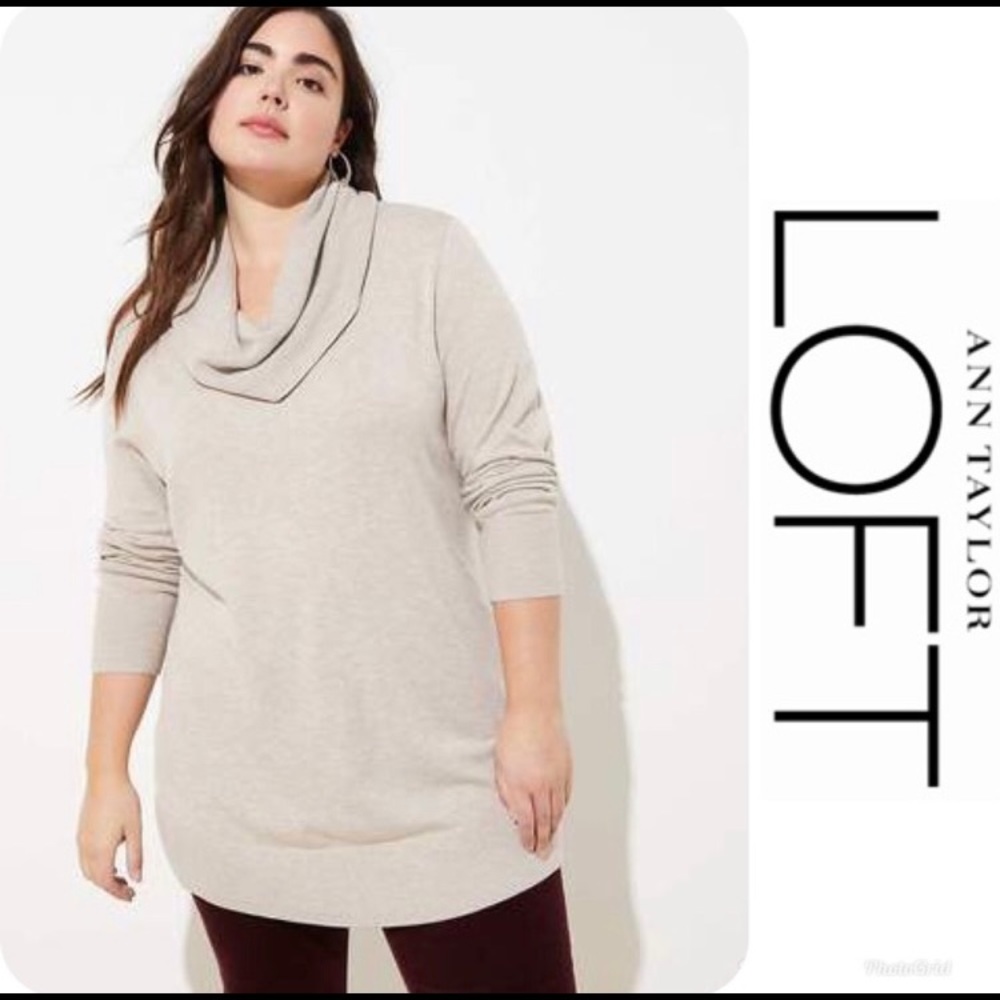 NWT LOFT Plus Cowl Neck Tunic Sweater Sz 14 $69.50